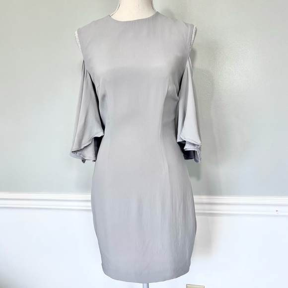 Keepsake Believer Cold Shoulder Mini Dress in Pale Gray XS - Picture 3 of 16